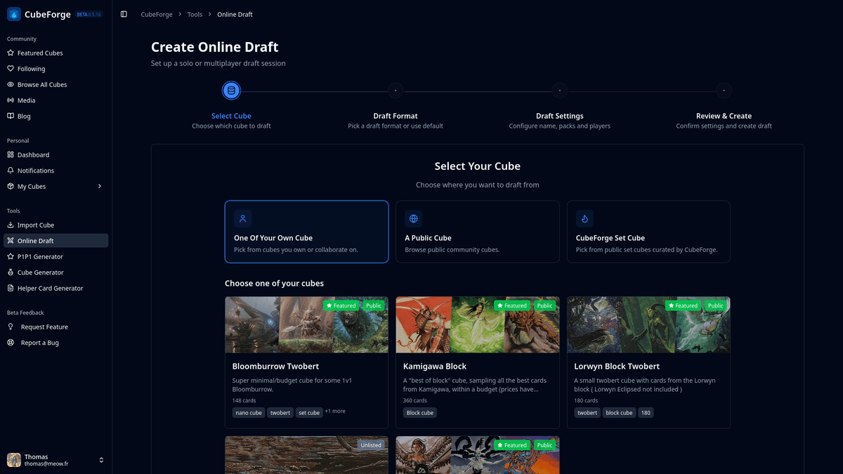 Draft setup after update
